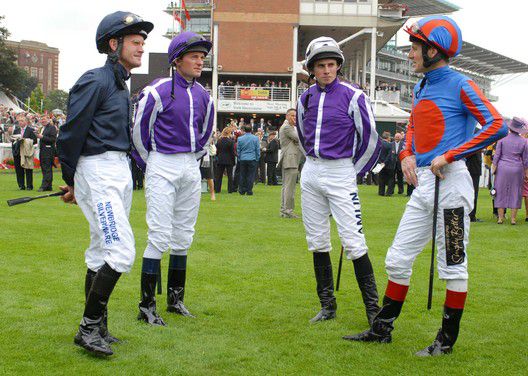 Seamie Hefferan (2nd from left) and Johnny Murtagh (right)