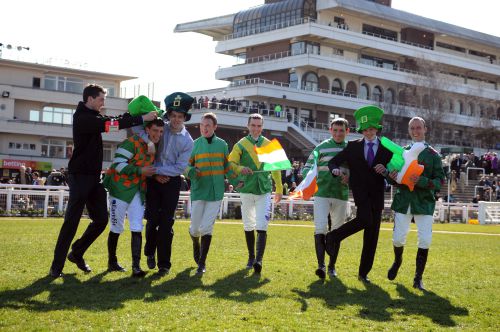 Irish Jockeys wearing 'the green'