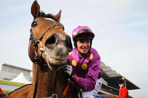 Big Zeb and Barry Geraghty after winning the 2010 Champion Chase