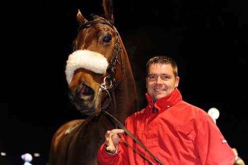 Peter Fahey with his first winner Intyre Trail at Dundalk in 2010
