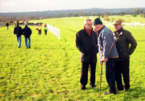 Navan manager Darren Lawlor (glasses) with chief groundsman Vincent Eivers & Clerk Of The Course Paddy Graffin
