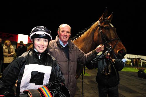 A delighted Megan Carberry with 'Boots' Madden & Shake The Bucket