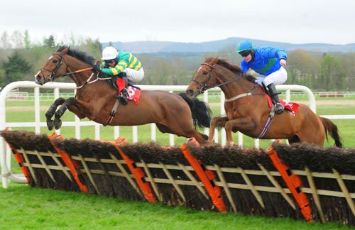 Carrigmartin jumps the last just in front of He'llberemembered