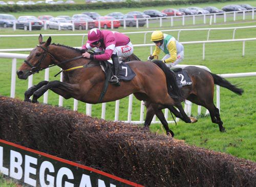 Tackmaster and Davy Russell soar over the last at Kilbeggan