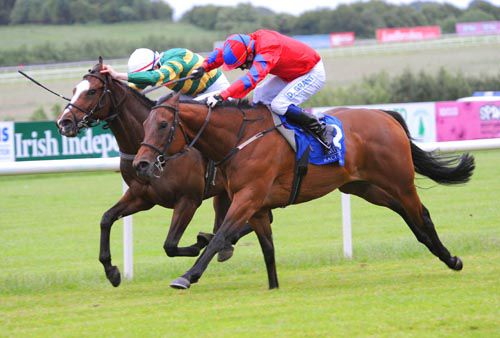Topadee (nearside) holds off The Hamptons on the inside