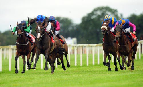 Cape Of Approval, blue hat, powers away at Cork