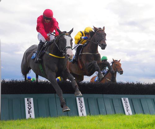 Johannisberger, left, clears the last and forges clear at Roscommon