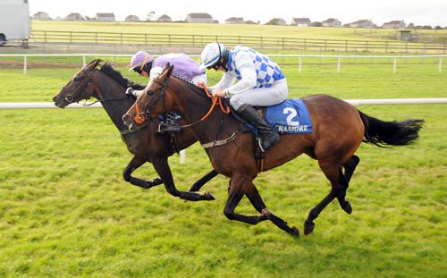 Littletown Lass, far side, gets up to win at Tramore