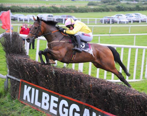 Loughnagall and Barry Geraghty clear the last