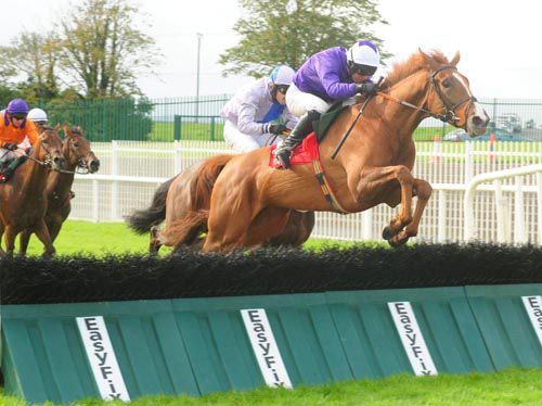 St Maxime and Niall Madden jump the last at Galway