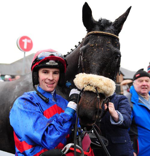 Richie Deegan and Followmeuptocarlow, with trainer Tom Donohue (right)