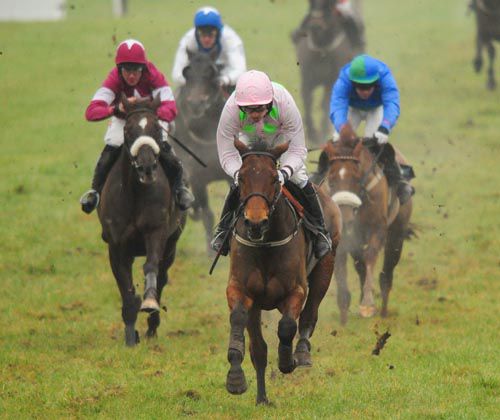 Marito and Ruby Walsh on there way to victory from Savello ((left) and He'llberemembered (right)