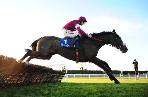 Bog Warrior clears the last at Fairyhouse on Saturday