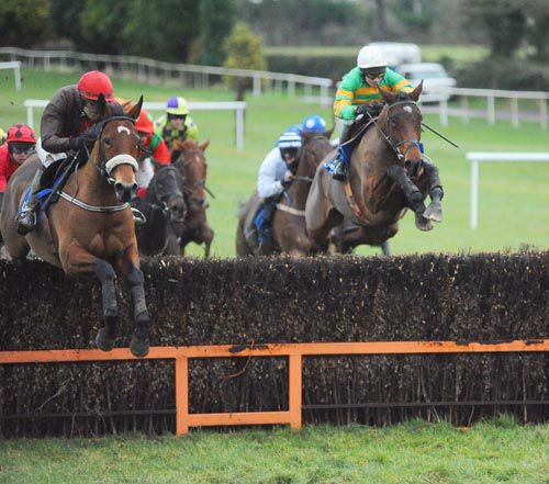 Another mighty leap from Fever Pitch (right) under David Casey at Clonmel