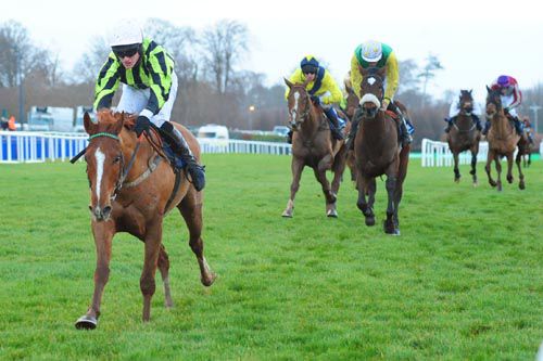 Moyle Park & Pa King on their way to victory in the last at Leopardstown from Blackmail in second