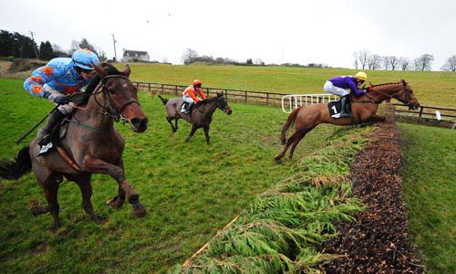 Beeverstown, right, clears the last at Limerick