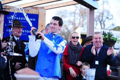 The champagne flows at Leopardstown as record breaker Patrick Mullins celebrates his 73rd winner of the year