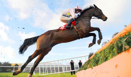 Vesper Bell soars over a fence at Punchestown