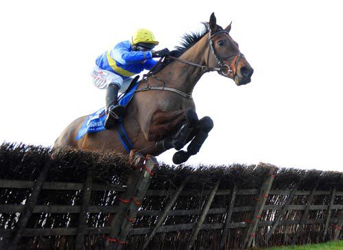 Annie Oakley & Robbie Power jump the last on their way to victory