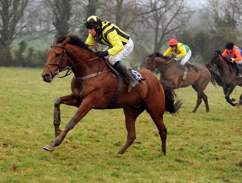 A fine shot of Azorian coming home in front of Sizing Coal and Padre Tito at Kilfeacle