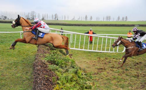 Tipped Up Harry and Adrian Heskin jumping ahead of Dazzlers Day
