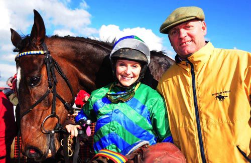 Maxine O'Sullivan, seen here with her father Eugene, bids for a quick hat-trick today on The Jam Man