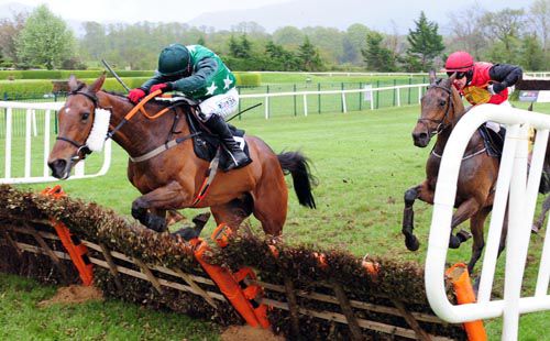 Irish Soul jumps the last from Sebadee in second