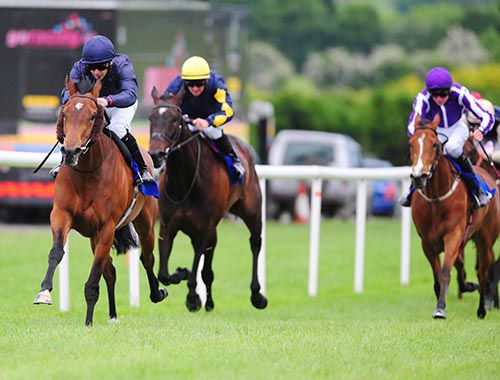 Bronte, left, hits the front at Roscommon