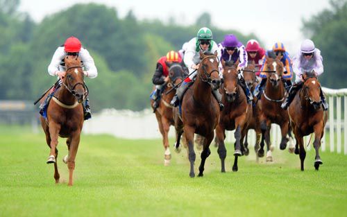 Abbakova (left) pictured on her way to victory at Tipperary on her last start