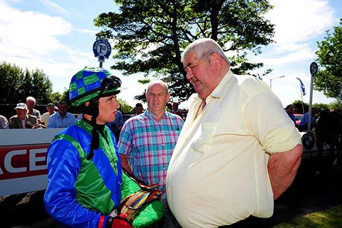 Kevin McDonagh chats to Mark Enright after the success of Theonewiththeleg