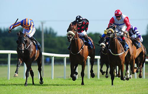 Kingdom (left) is driven out by Joseph O'Brien to beat Zafarqand (centre) and Bensoon