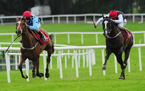 Unaccompanied (right) got up to beat Fleur De Nuit at Galway