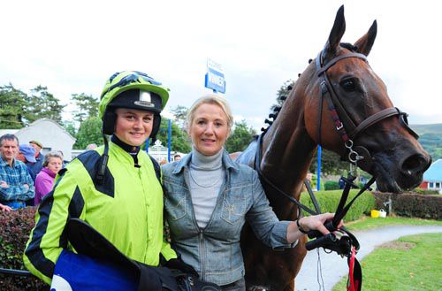 Katie O Farrell seen here with her mother Cathy after an earlier winner