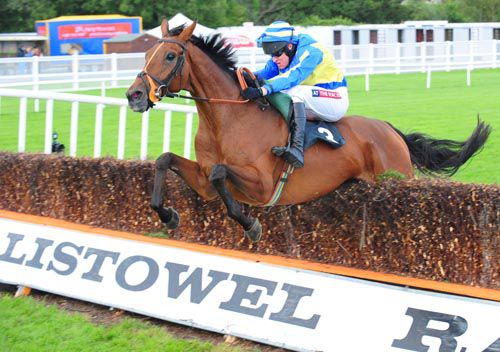 The Real Article (Barry Geraghty) in winning action at Listowel