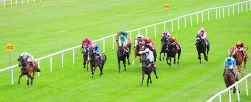 Sretaw (far-side) beat Maal (near-side) and Elusive Gent (centre) at Gowran