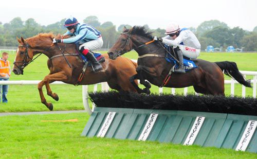 Vicalus, right, comes to overtake Clonleney in Ballinrobe