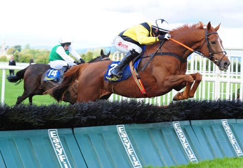 Moon Prince leads Back To Drumdeel over the last at Tipperary