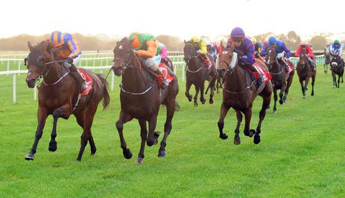 A Star Is Born (left) beats Al Murqab, with Diamond Daze in third