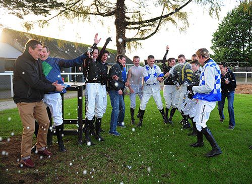 Jockeys at Thurles celebrate Tony McCoy's achievement 