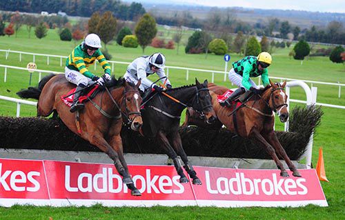 Mad Brian (Nina Carberry up, centre) went close in the 2013 Troytown Chase