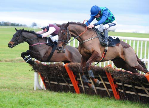 Rubi Ball (nearest) pictured in action over hurdles at Thurles