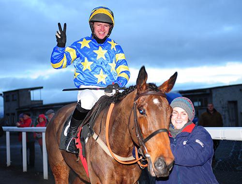 Noel McParlan returns after completing a double on Carsonstown Boy