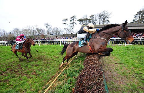 On His Own (Paul Townend) jumps right at the final fence
