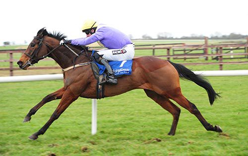 Westhorpe (Patrick Mullins) stretches out to take the finale at Fairyhouse