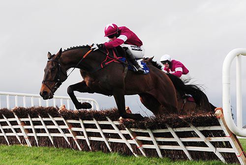 Empire Of Dirt (Bryan Cooper) leads The Game Changer (David Casey) over the last in the 2nd at Naas