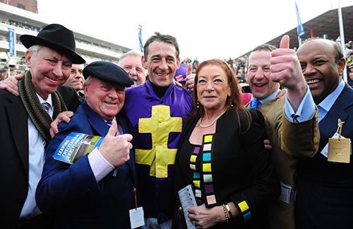 Lord Windermere's connections celebrate after Cheltenham Gold Cup victory