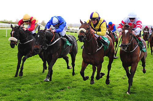 Hazariban (2nd from right) is back at Navan today