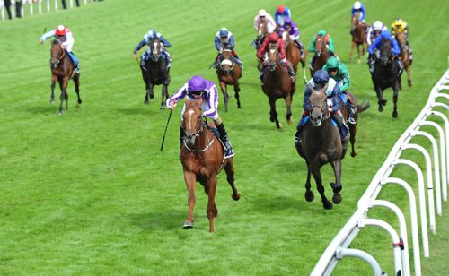 Australia wins the Epsom Derby from Kingston Hill (right)