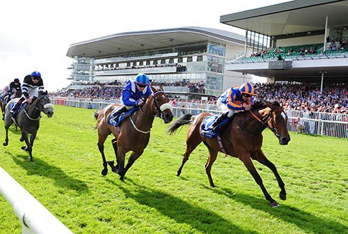 Legatissimo, right, beats Tamadhor into second at Galway