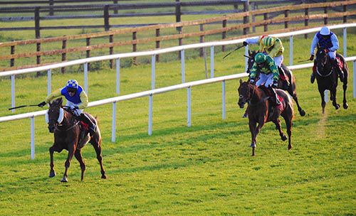 Behana stretches away under John O'Neill in the finale at Galway